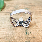 Vintage Silver Ring, Spider Ring, Black Onyx Ring, Vintage Jewelry, Unique Jewelry, Spider Jewelry, Goth Ring, Black and Silver, 925 Ring