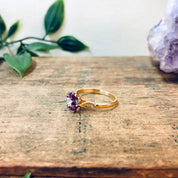 Vintage Gold Ring, Ruby Ring, Ruby Flower Ring, 18 Karat Gold, Yellow Gold Ring, Gold Jewelry, Vintage Jewelry, Red Gold, Engagement Ring