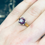 Vintage Gold Ring, Ruby Ring, Ruby Flower Ring, 18 Karat Gold, Yellow Gold Ring, Gold Jewelry, Vintage Jewelry, Red Gold, Engagement Ring