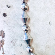 Vintage Necklace, Silver Necklace, Unique Necklace, Beaded Jewelry, Silver Beads, Large Chain, Chunky Jewelry, Vintage Jewelry, Geometric