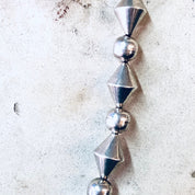 Vintage Necklace, Silver Necklace, Unique Necklace, Beaded Jewelry, Silver Beads, Large Chain, Chunky Jewelry, Vintage Jewelry, Geometric