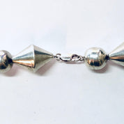 Vintage Necklace, Silver Necklace, Unique Necklace, Beaded Jewelry, Silver Beads, Large Chain, Chunky Jewelry, Vintage Jewelry, Geometric