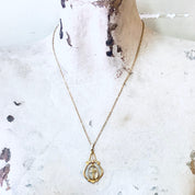 Vintage Necklace, Gold Necklace, Gold Toned Jewelry, Religious Jewelry, Religious Pendant, Cross Pendant, Unique Jewelry, Gold Filled, Chain