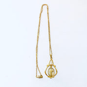 Vintage Necklace, Gold Necklace, Gold Toned Jewelry, Religious Jewelry, Religious Pendant, Cross Pendant, Unique Jewelry, Gold Filled, Chain
