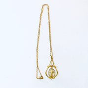 Vintage Necklace, Gold Necklace, Gold Toned Jewelry, Religious Jewelry, Religious Pendant, Cross Pendant, Unique Jewelry, Gold Filled, Chain