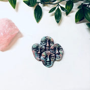 Vintage Brooch, Face Pin, Mask Brooch, Vintage Jewelry, Vintage Pin, Green Brooch, Pink Brooch, Signed Jewelry, Ritter Brooch, Unique Pin