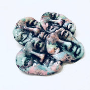 Vintage Brooch, Face Pin, Mask Brooch, Vintage Jewelry, Vintage Pin, Green Brooch, Pink Brooch, Signed Jewelry, Ritter Brooch, Unique Pin