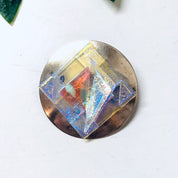 Vintage Brooch, Costume Jewelry, Iridescent Brooch, Silver and White, 80s jewelry, 1980s Fashion, Round Brooch, Vintage Pendant, Necklace