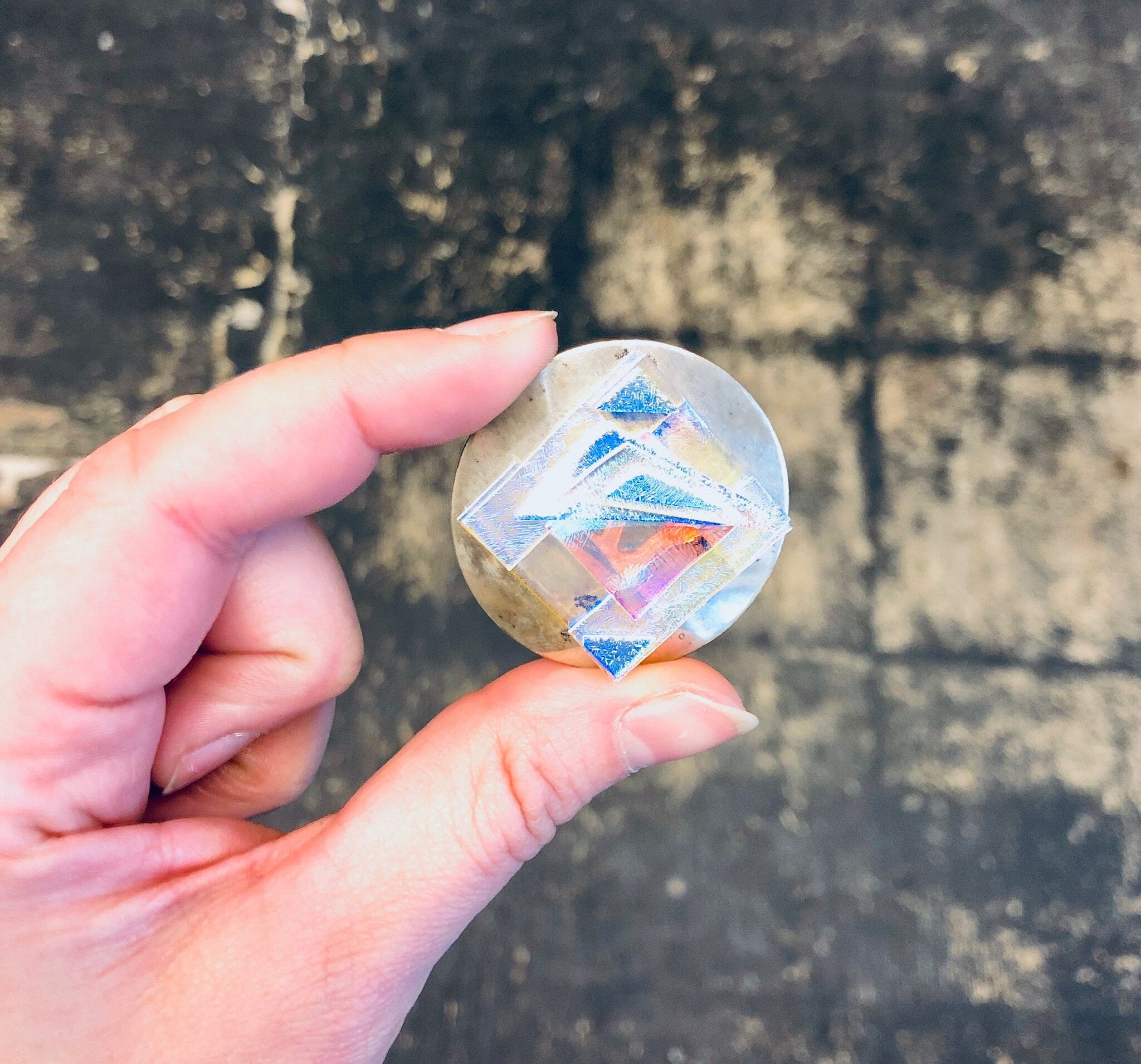 Vintage Brooch, Costume Jewelry, Iridescent Brooch, Silver and White, 80s jewelry, 1980s Fashion, Round Brooch, Vintage Pendant, Necklace