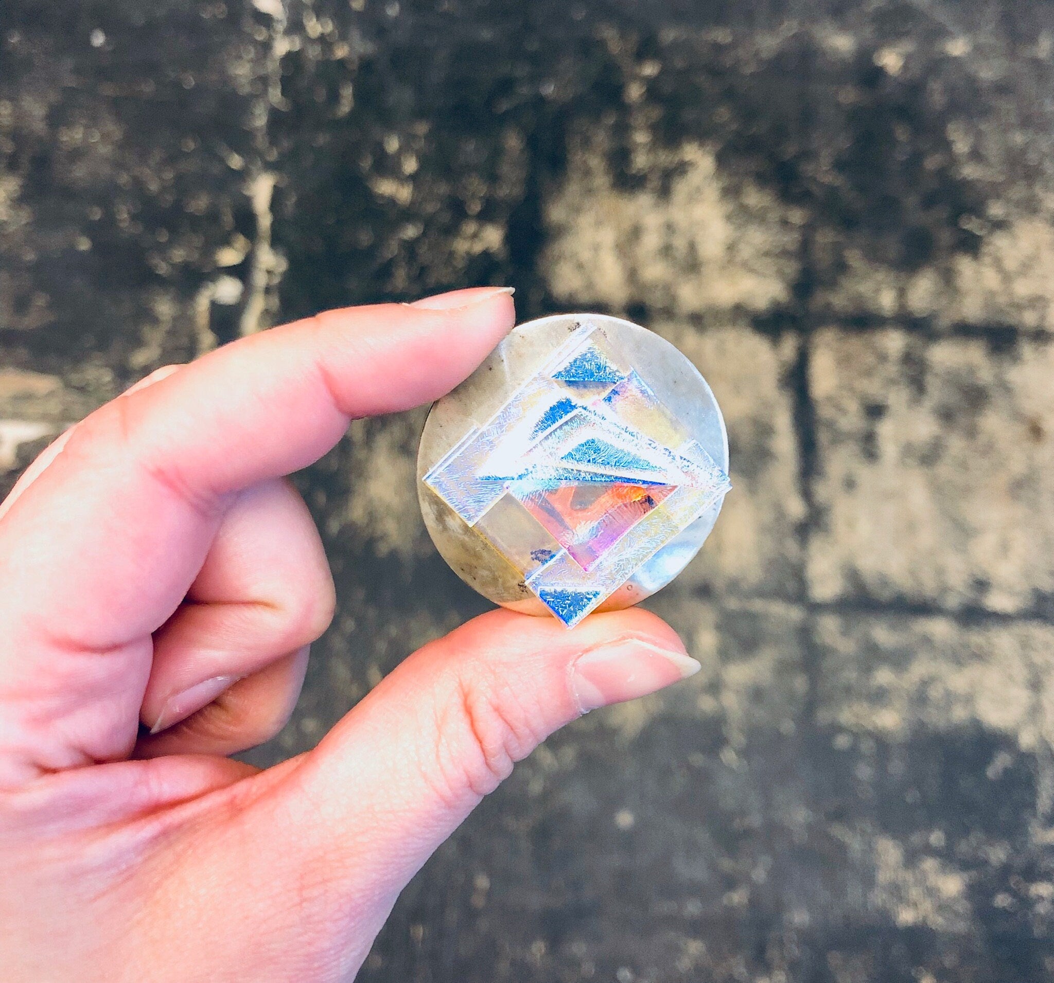 Vintage Brooch, Costume Jewelry, Iridescent Brooch, Silver and White, 80s jewelry, 1980s Fashion, Round Brooch, Vintage Pendant, Necklace