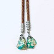 Vintage Bolo Tie, Turquoise Jewelry, Vintage Jewelry, Bolo Tie, Unique Jewelry, Statement Jewelry, Brown and Green, Southwestern Style, Blue