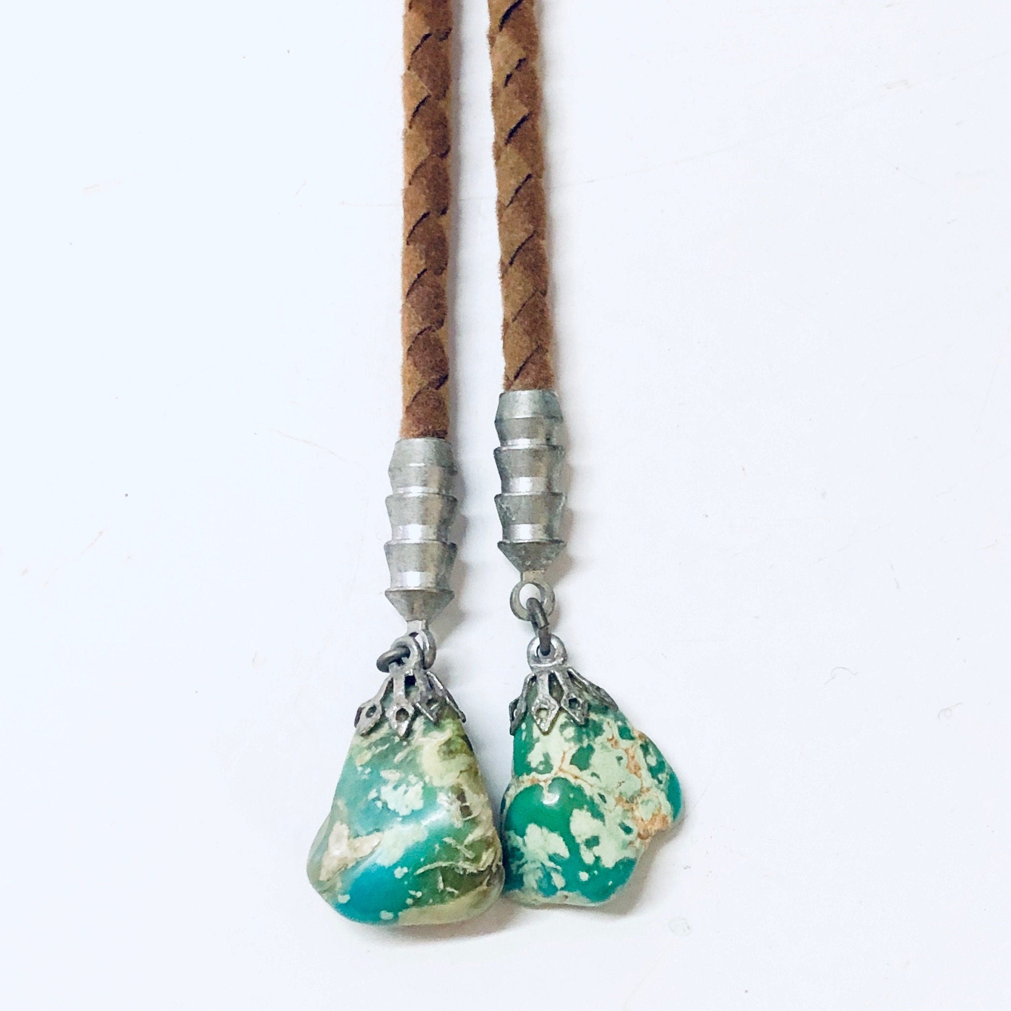 Vintage Bolo Tie, Turquoise Jewelry, Vintage Jewelry, Bolo Tie, Unique Jewelry, Statement Jewelry, Brown and Green, Southwestern Style, Blue