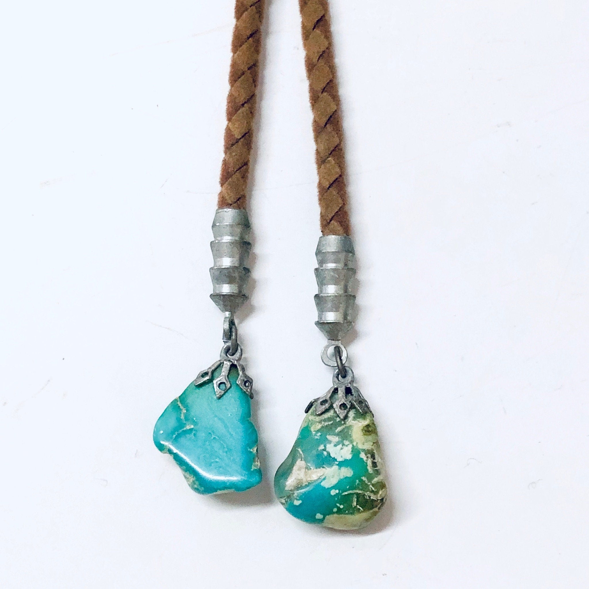 Vintage Bolo Tie, Turquoise Jewelry, Vintage Jewelry, Bolo Tie, Unique Jewelry, Statement Jewelry, Brown and Green, Southwestern Style, Blue