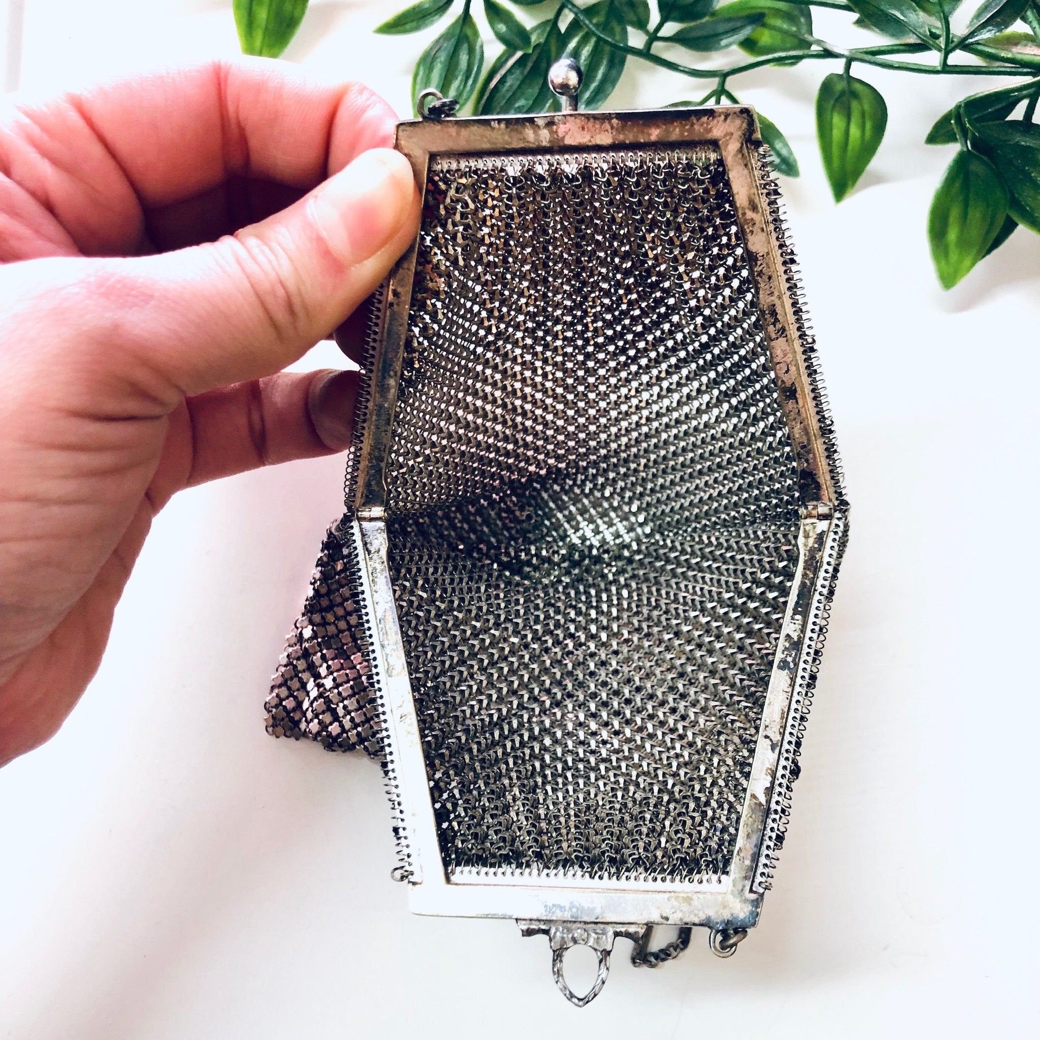 Whiting and Davis Purse, Mesh Purse, Silver Bag, Evening Bag, Whiting and Davis, Art Deco Bag, Vintage Purse, Handbag, Change Purse, Unique