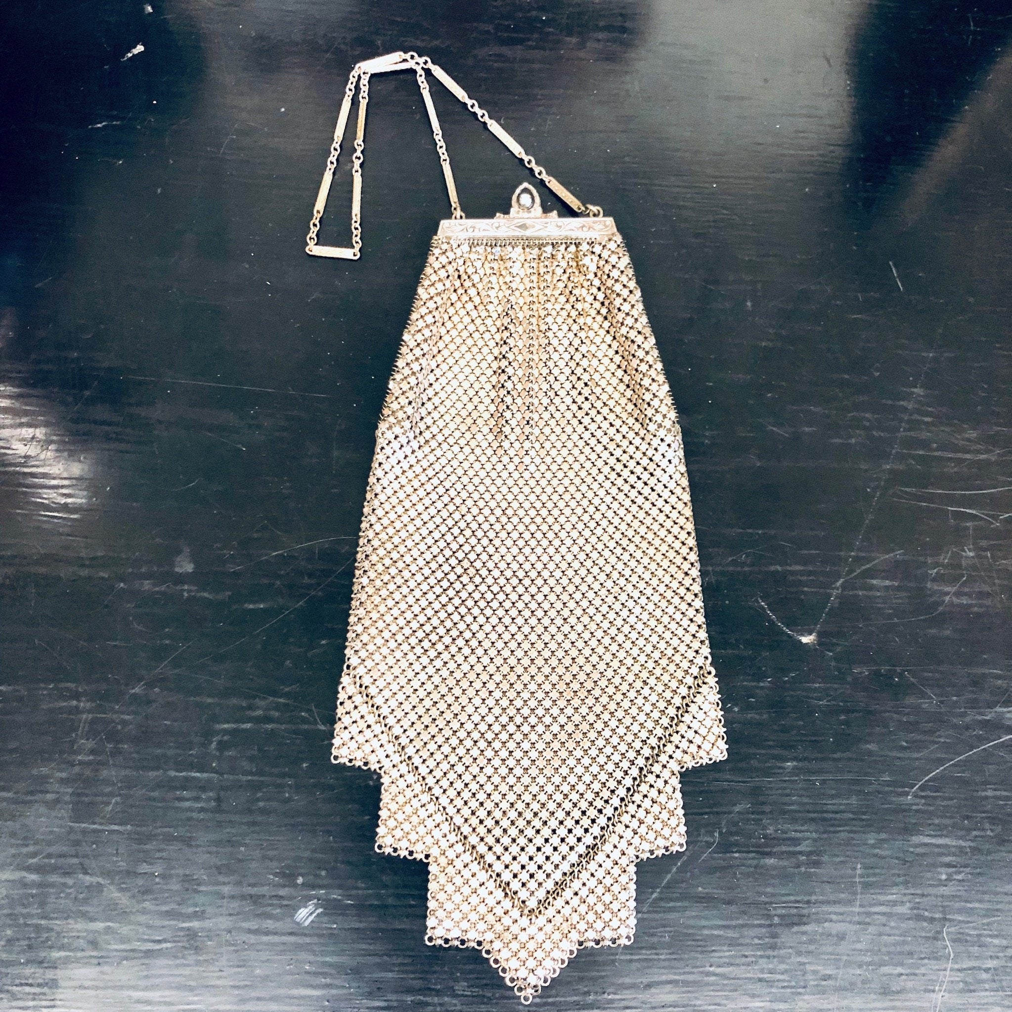 Whiting and Davis Purse, Mesh Purse, Silver Bag, Evening Bag, Whiting and Davis, Art Deco Bag, Vintage Purse, Handbag, Change Purse, Unique
