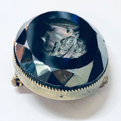Vintage Cameo, Black Cameo, Unique Cameo, Cameo Brooch, Vintage Brooch, Vintage Pin, Silver and Black, Silver Toned Cameo, Etched Cameo,