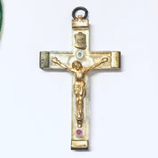 Cross Pendant, Religious Jewelry, Vintage Jewelry, Crucifix Pendant, Gold Toned Pendant, Clear Cross, Vintage Necklace, Religious Pendant