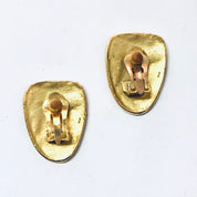 Vintage Earrings, Clip On Earrings, Face Earrings, Mask Jewelry, Abstract Jewelry, Unique Jewelry, Vintage Jewelry, Gold Toned Earrings