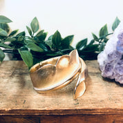 Vintage Bracelet, Trifari Bracelet, Cuff Bracelet, Hinged Cuff, Vintage Jewelry, Gold Toned Cuff, Gold Toned Jewelry, Small Bracelet, Leaf