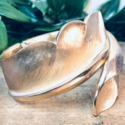 Vintage Bracelet, Trifari Bracelet, Cuff Bracelet, Hinged Cuff, Vintage Jewelry, Gold Toned Cuff, Gold Toned Jewelry, Small Bracelet, Leaf