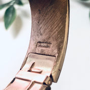 Vintage Bracelet, Trifari Bracelet, Cuff Bracelet, Hinged Cuff, Vintage Jewelry, Gold Toned Cuff, Gold Toned Jewelry, Small Bracelet, Leaf