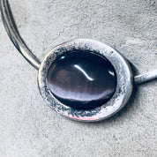 Vintage Choker, Silver Choker, Vintage Necklace, Tigers Eye Choker, Purple Tigers Eye, 950 Silver, Mothers Day Gift, Silver and Purple