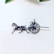 Vintage Brooch, Vintage Pin, Horse and Carriage, Animal Jewelry, Vintage Jewelry, Silver Brooch, Small Pin, Buggy Brooch, Cute Jewelry, 925