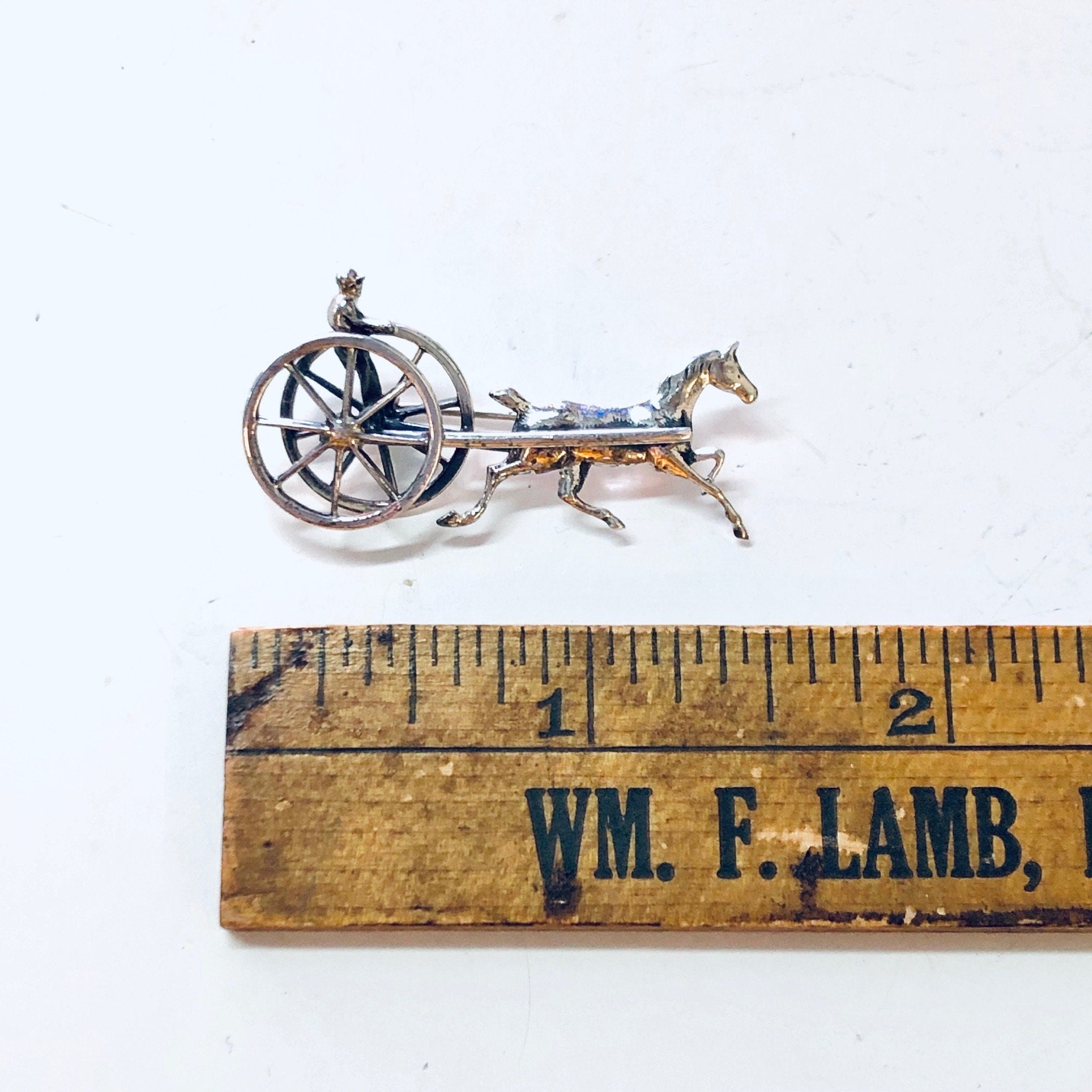 Vintage Brooch, Vintage Pin, Horse and Carriage, Animal Jewelry, Vintage Jewelry, Silver Brooch, Small Pin, Buggy Brooch, Cute Jewelry, 925