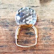 Vintage Ring, Disco Ball Ring, Unique Jewelry, Statement Jewelry, Cocktail Ring, Costume Jewelry, Large Ring, Iridescent Ring, Gold Ring