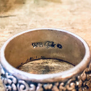 Vintage Silver Ring, Band Ring, Floral Design, Flower Ring, Vintage Jewelry, Sterling Ring, Thick Band, Unique Jewelry, Floral Ring, 925
