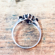 Vintage Ring, Silver Ring, Red Gemstone, Red and Silver, Statement Jewelry, Large Ring, Vintage Jewelry, Unique Ring, Dark Red Gemstone, 925