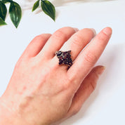 Vintage Ring, Silver Ring, Red Gemstone, Red and Silver, Statement Jewelry, Large Ring, Vintage Jewelry, Unique Ring, Dark Red Gemstone, 925