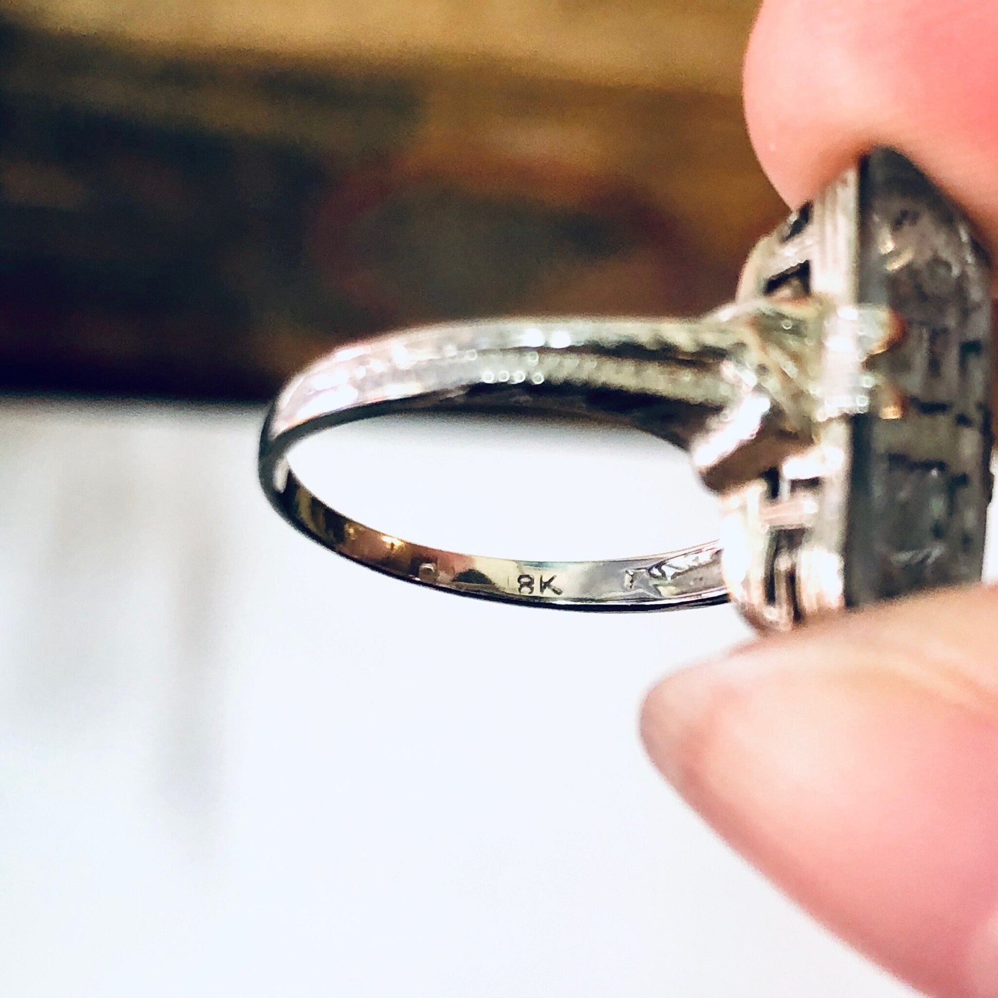 Vintage Ring, Engagement Ring, 18K Gold Ring, 18K White Gold, Aquamarine Ring, Light Blue Ring, White Gold Jewelry, Vintage Jewelry, Antique