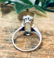 Vintage Ring, Engagement Ring, 18K Gold Ring, 18K White Gold, Aquamarine Ring, Light Blue Ring, White Gold Jewelry, Vintage Jewelry, Antique