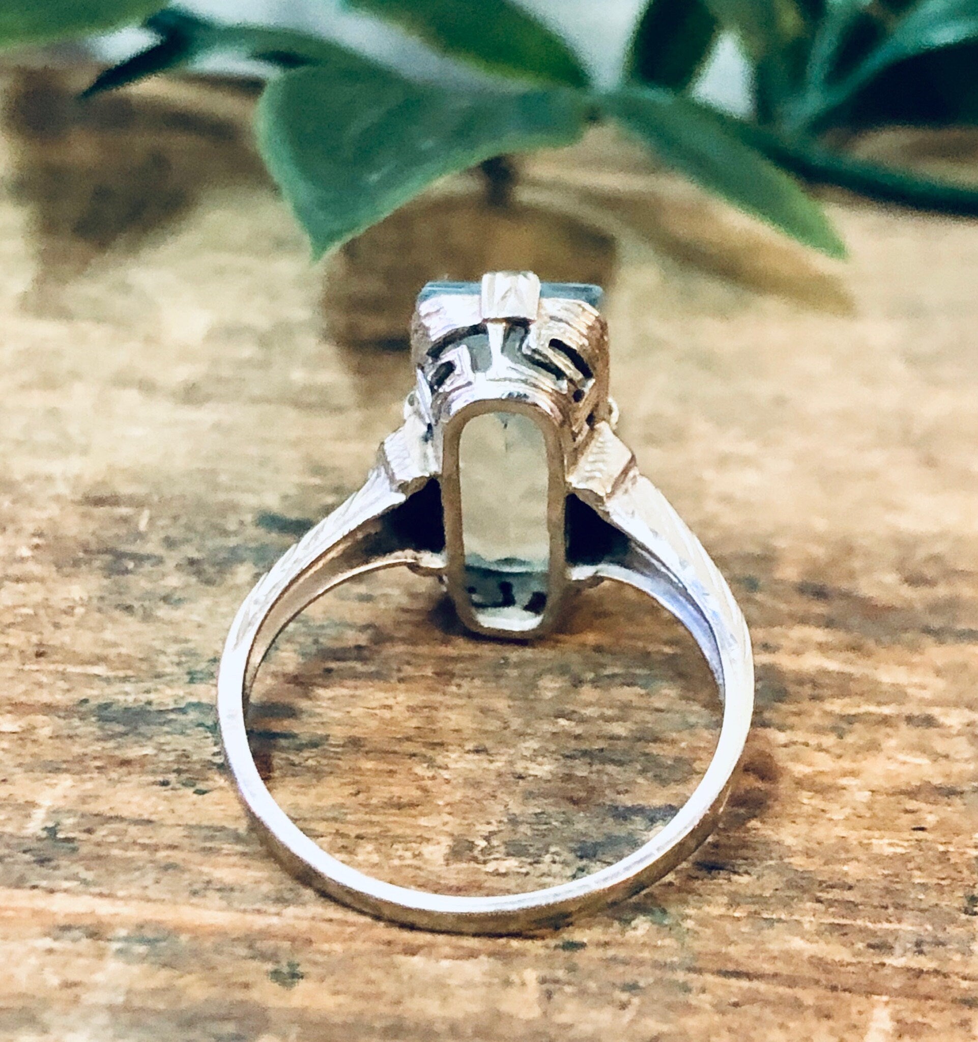 Vintage Ring, Engagement Ring, 18K Gold Ring, 18K White Gold, Aquamarine Ring, Light Blue Ring, White Gold Jewelry, Vintage Jewelry, Antique