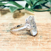 Vintage Ring, Engagement Ring, 18K Gold Ring, 18K White Gold, Aquamarine Ring, Light Blue Ring, White Gold Jewelry, Vintage Jewelry, Antique