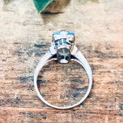 Vintage Ring, Engagement Ring, 18K Gold Ring, 18K White Gold, Aquamarine Ring, Light Blue Ring, White Gold Jewelry, Vintage Jewelry, Antique