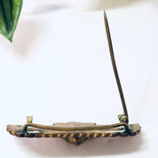 Vintage Brooch, 1920s Pin, Egyptian Revival Pin, Enameled Pin, Egyptian Jewelry, Winged Pin, Green Pin, Red Pin, Brass Tone, Vintage Jewelry