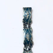 Vintage silver and blue enamel Siam goddess bracelet, small 925 sterling silver bracelet with intricate vine and floral motif