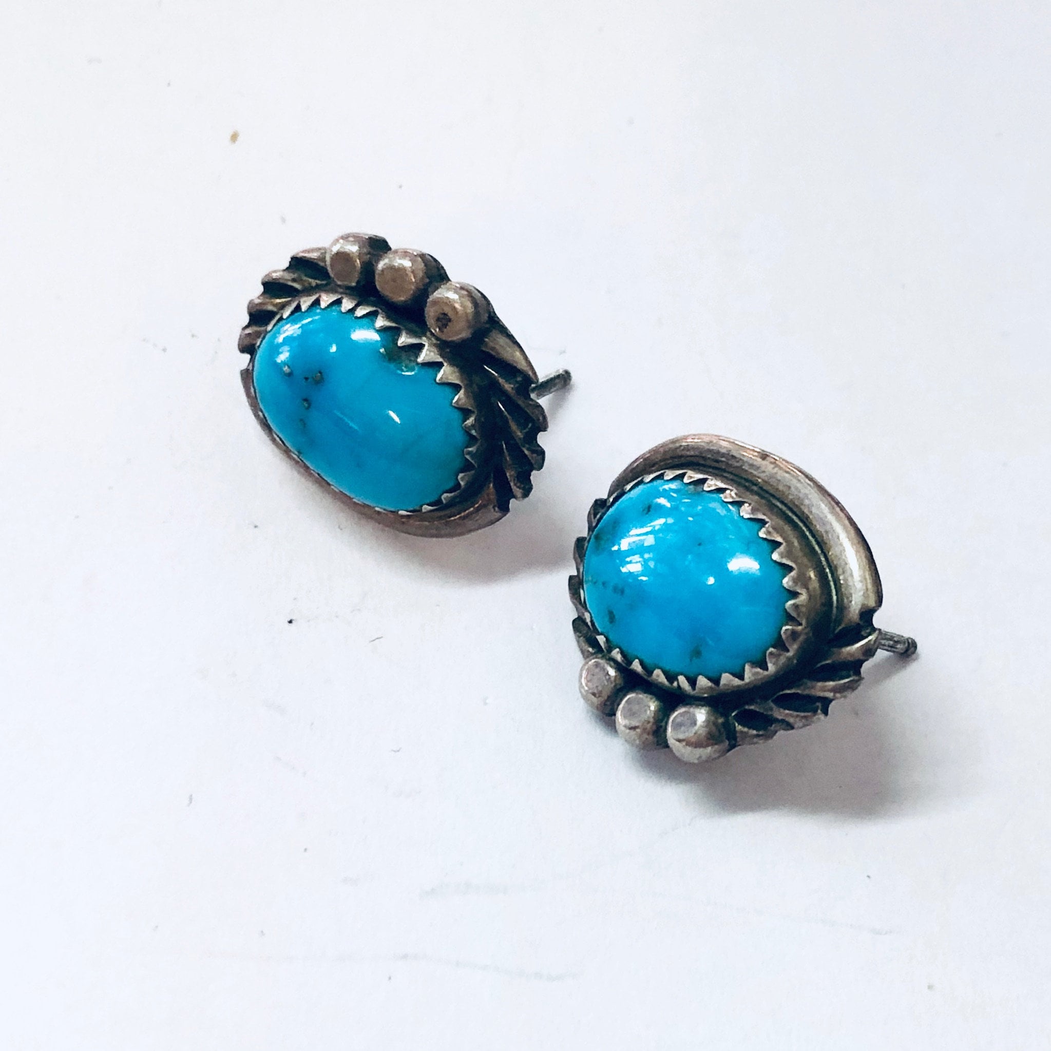 Vintage Earrings, Silver Earrings, Turquoise Jewelry, Boho Style, Bohemian Stye, Boho Jewelry, Vintage Jewelry, Small Earrings, Studs, 925