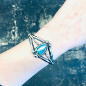 Vintage Cuff, Southwestern Bracelet, Cuff Bracelet, Turquoise Cuff, Boho Jewelry, Bohemian Style, Vintage Jewelry, Silver Cuff Bracelet, 925