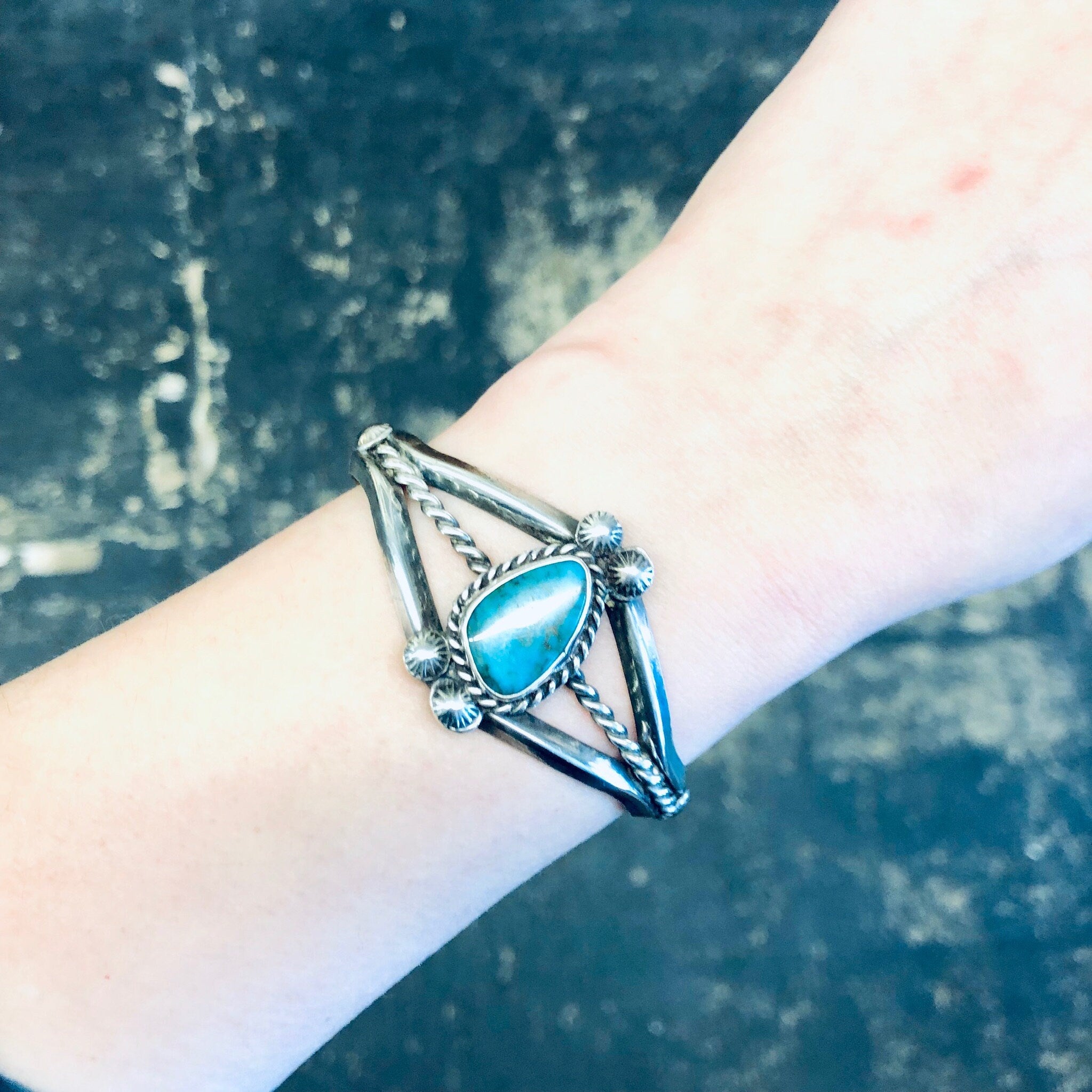 Vintage Cuff, Southwestern Bracelet, Cuff Bracelet, Turquoise Cuff, Boho Jewelry, Bohemian Style, Vintage Jewelry, Silver Cuff Bracelet, 925