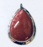 Large Pendant, Vintage Pendant, Vintage Necklace, Druzy Quartz, Metal Pendant, Polished Stone, Statement Jewelry, Sparkly Jewelry, Pendant