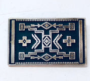 Vintage Brooch, Silver Brooch, Rug Brooch, Geometric Rub Pin, Vintage Pin, Vintage Jewelry, Small Pin, Unique Brooch, Mothers Day Gift, 925