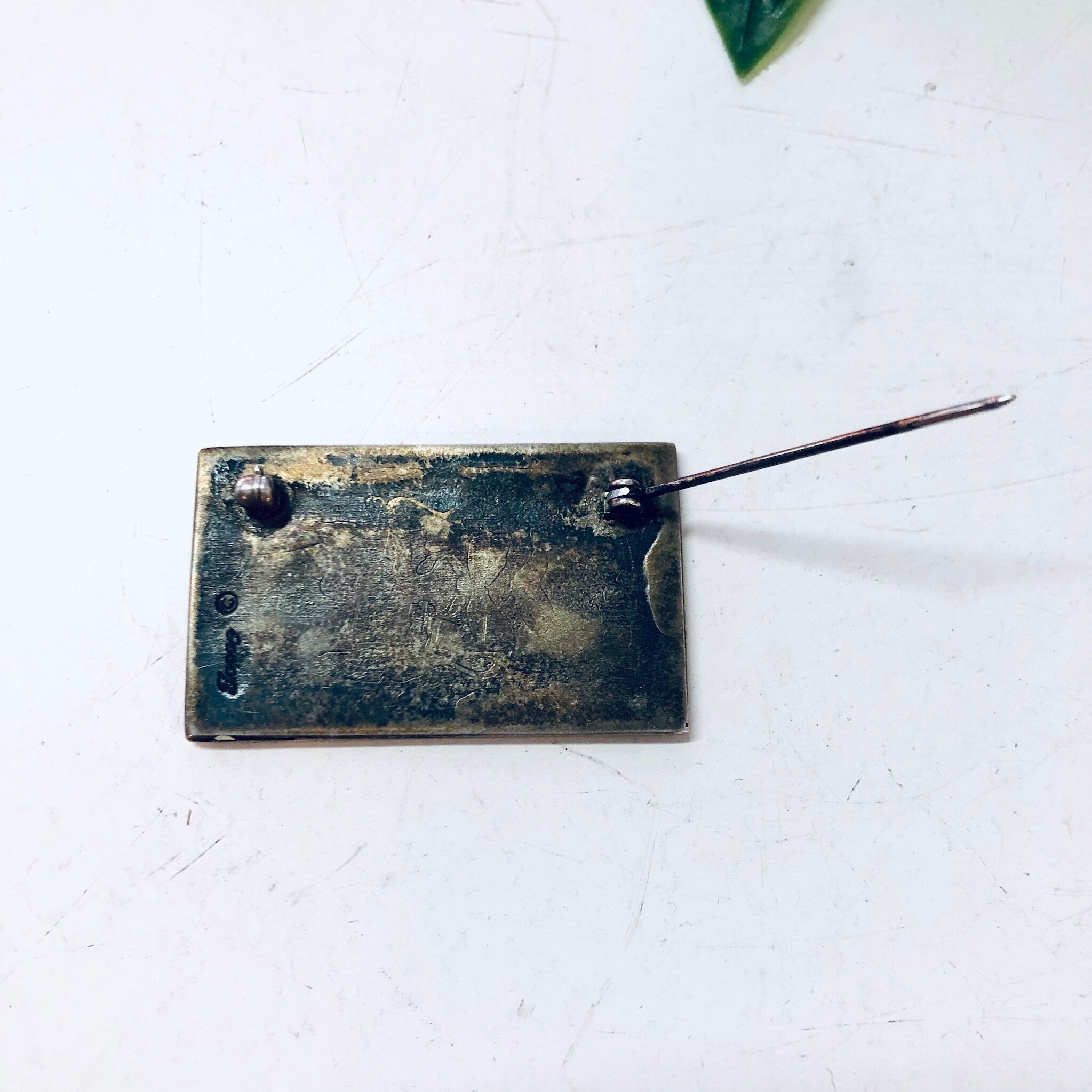 Vintage Brooch, Silver Brooch, Rug Brooch, Geometric Rub Pin, Vintage Pin, Vintage Jewelry, Small Pin, Unique Brooch, Mothers Day Gift, 925