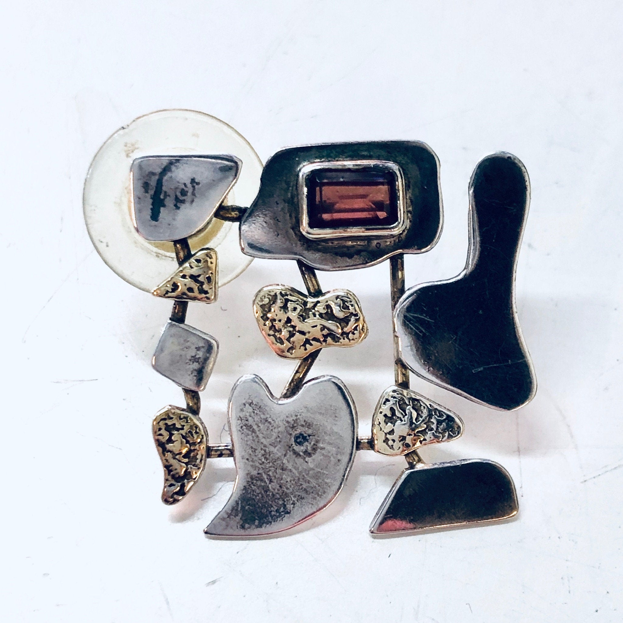 Vintage Earrings, Silver Earrings, Abstract Jewelry, Post Earrings, Pierced Ears, Amethyst Earrings, Unique Jewelry, Vintage Jewelry, 925