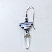 Vintage Silver Earrings, Pyramid Earrings, Quartz Earrings, Vintage Jewelry, Dangle Earrings, Statement Jewelry, Crystal Earrings, Healing