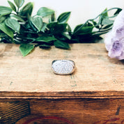 Vintage Silver Ring, Vintage Jewelry, Unique Ring, Faux Diamond Ring, Sparkly Jewelry, Unique Ring, Anniversary Gift, 925 Ring, Rope Design