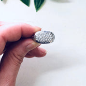 Vintage Silver Ring, Vintage Jewelry, Unique Ring, Faux Diamond Ring, Sparkly Jewelry, Unique Ring, Anniversary Gift, 925 Ring, Rope Design