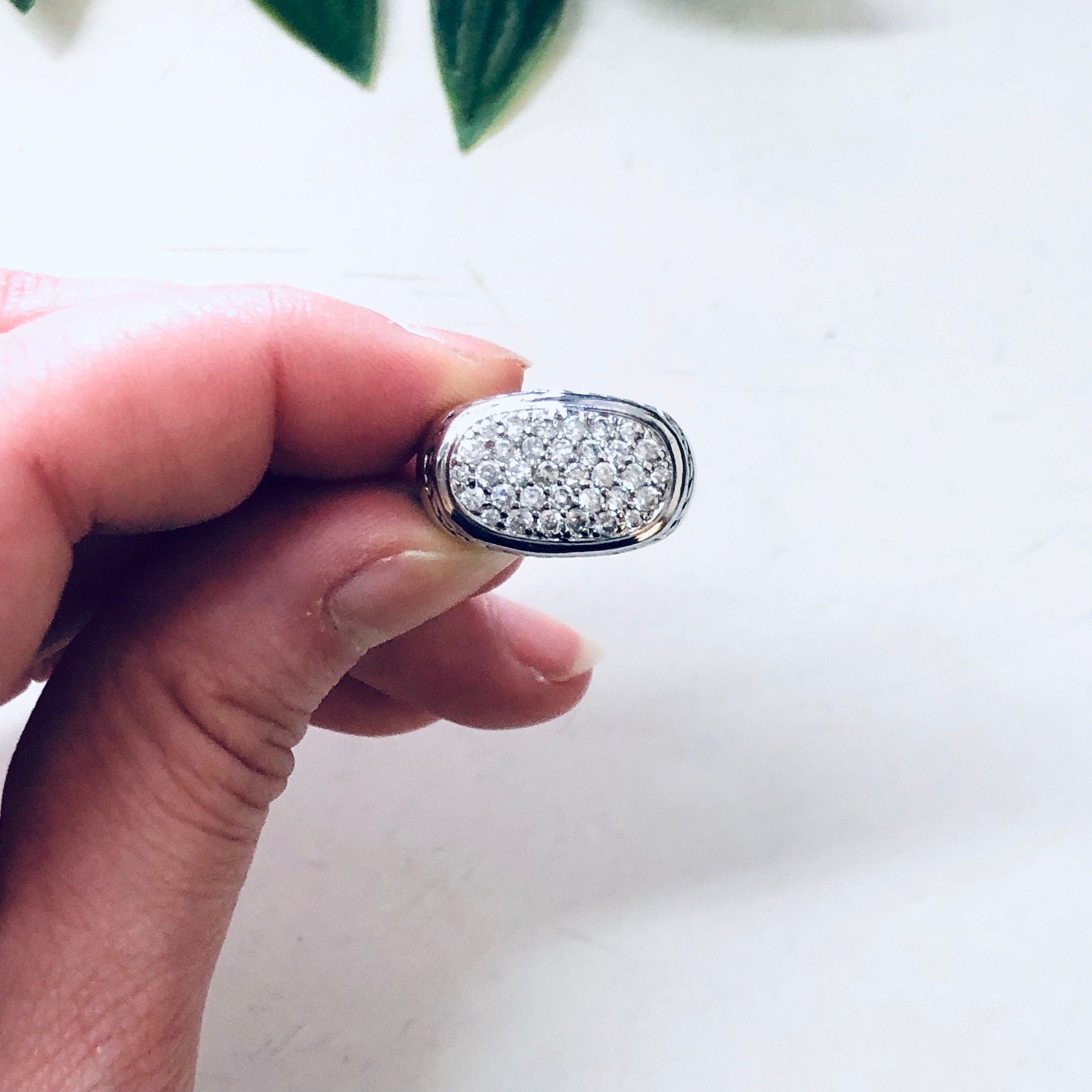 Vintage Silver Ring, Vintage Jewelry, Unique Ring, Faux Diamond Ring, Sparkly Jewelry, Unique Ring, Anniversary Gift, 925 Ring, Rope Design